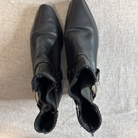 Harley Davidson Black Leather Pull On Harness Biker Boots Women's Size 9 - Picture 10 of 11